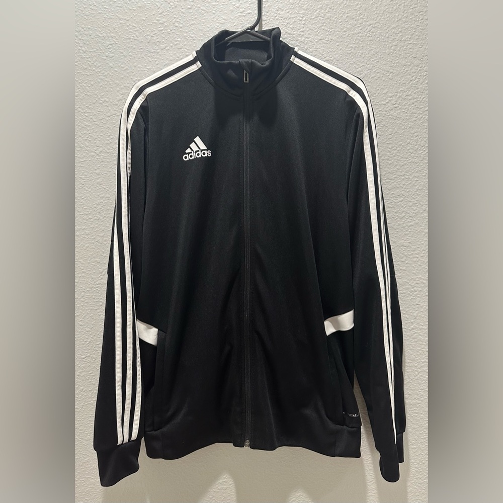 Adidas Climalite Track Jacket - Black / White, Medium